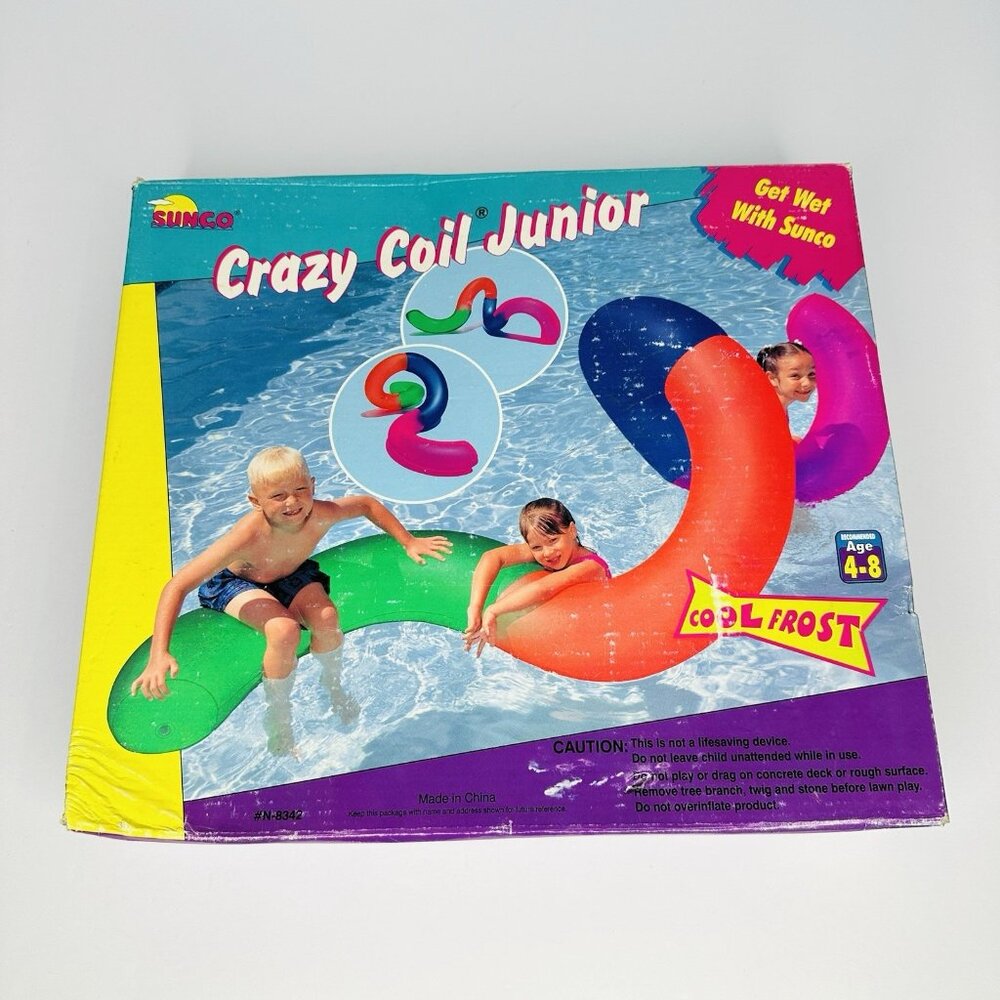 2000 Sunco Crazy Coil Junior Pool Float Snake Worm Inflatable Toy 102x41x36” NEW